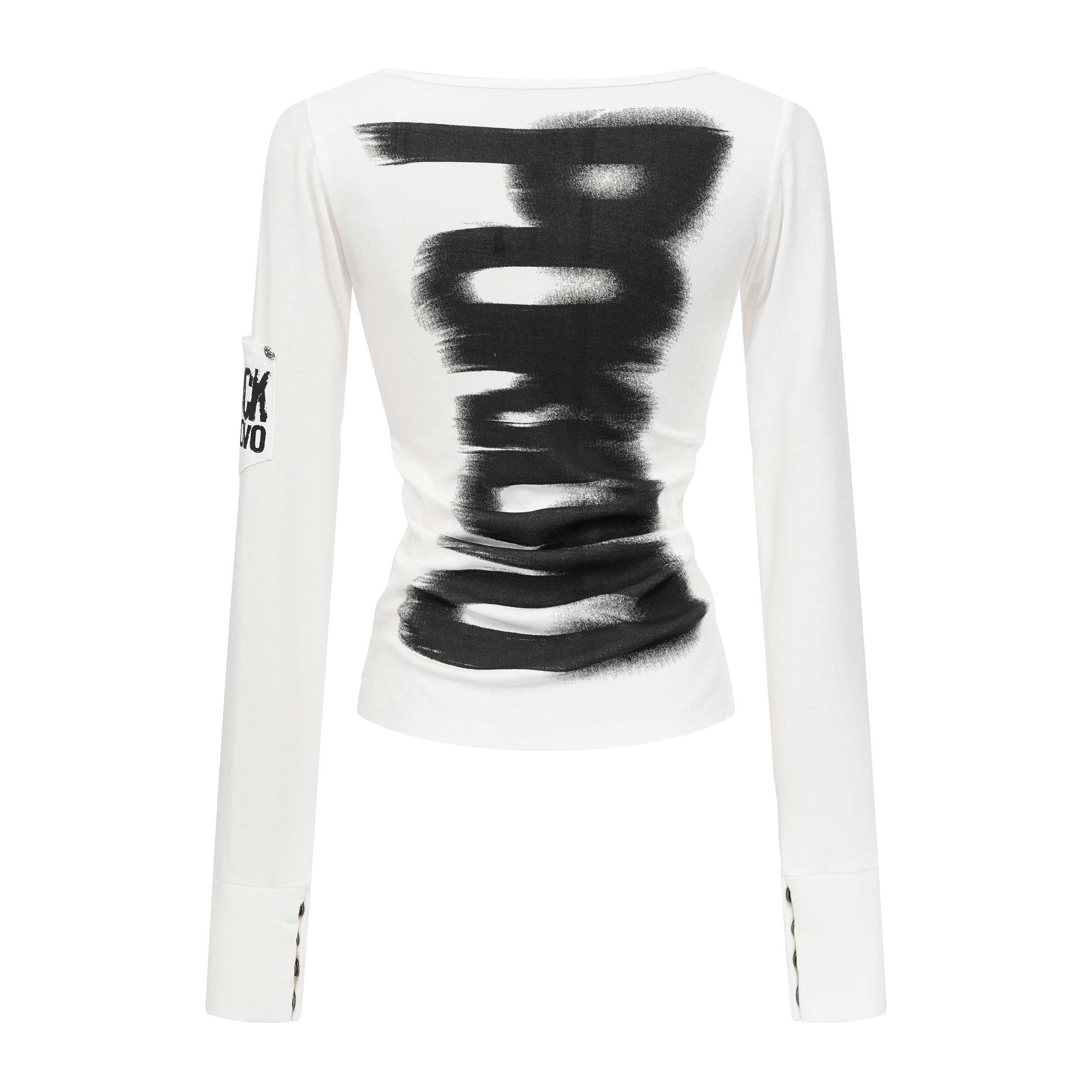 Focus Storm American Style Hot Girl Letter Print Design Slim Fit Long Sleeve T-Shirt R9171# zx - Focus Storm