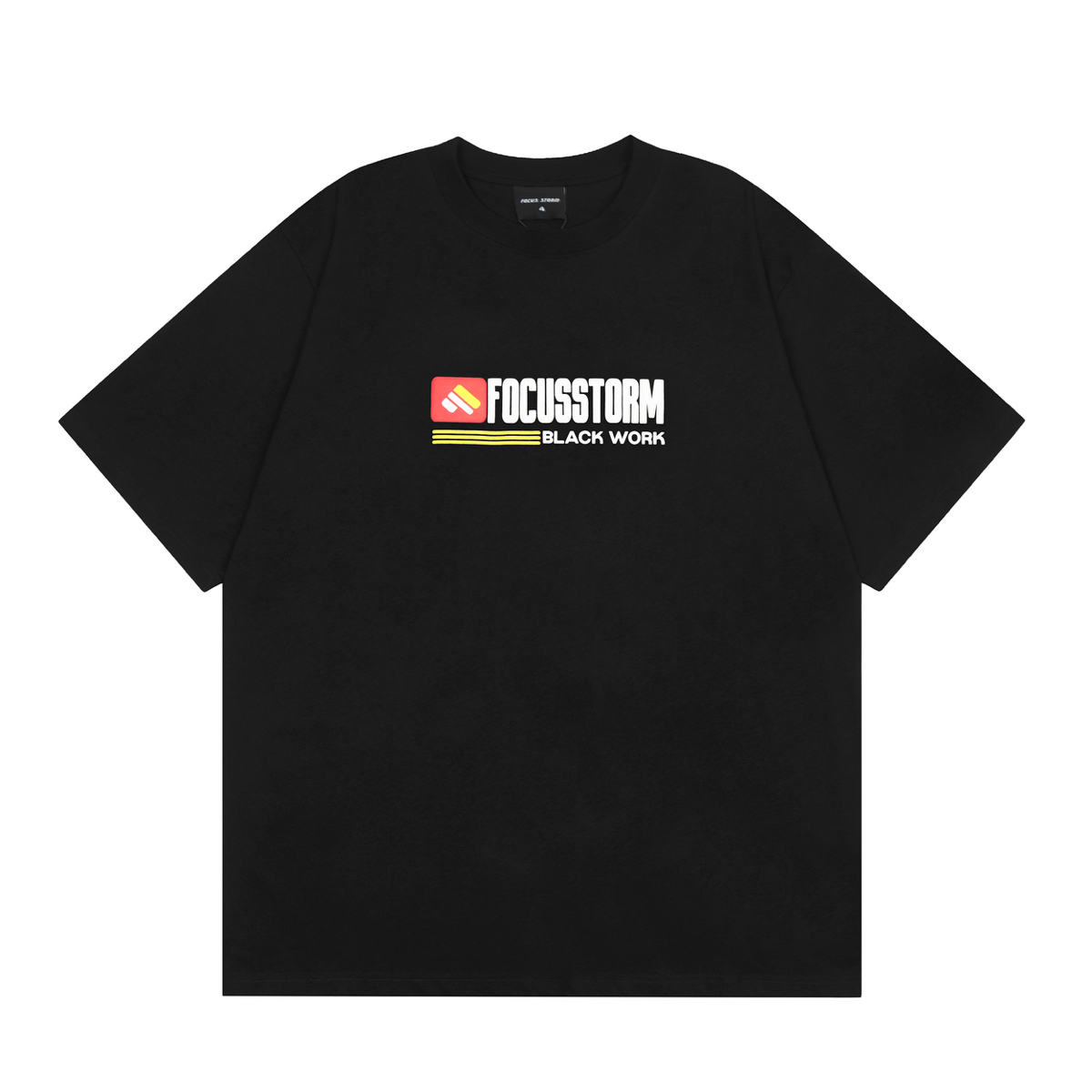 Focus Storm American Retro Puff Print Short Sleeve T-Shirt 90185# zx - Focus Storm